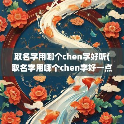 取名字用哪个chen字好听(取名字用哪个chen字好一点)