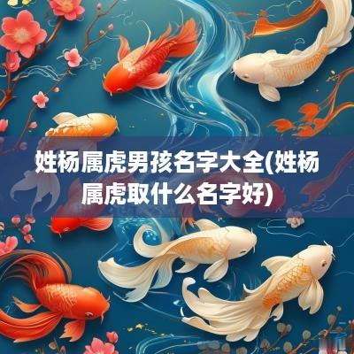 姓杨属虎男孩名字大全(姓杨属虎取什么名字好)