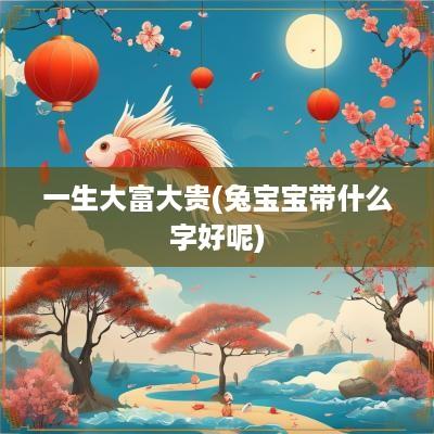 一生大富大贵(兔宝宝带什么字好呢)