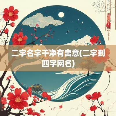 二字名字干净有寓意(二字到四字网名)