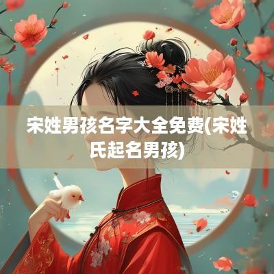 宋姓男孩名字大全免费(宋姓氏起名男孩)