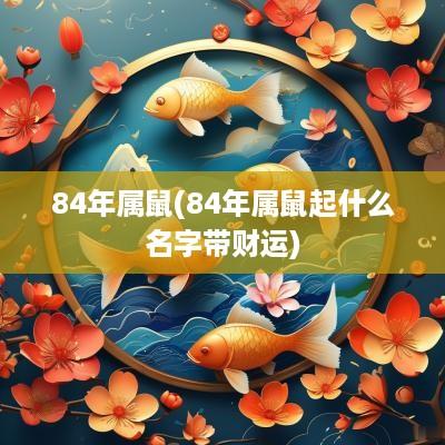 84年属鼠(84年属鼠起什么名字带财运)