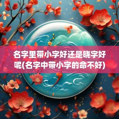 名字里带小字好还是晓字好呢(名字中带小字的命不好)