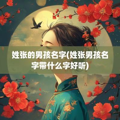 姓张的男孩名字(姓张男孩名字带什么字好听)