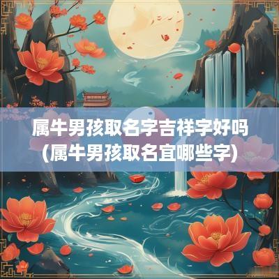 属牛男孩取名字吉祥字好吗(属牛男孩取名宜哪些字)