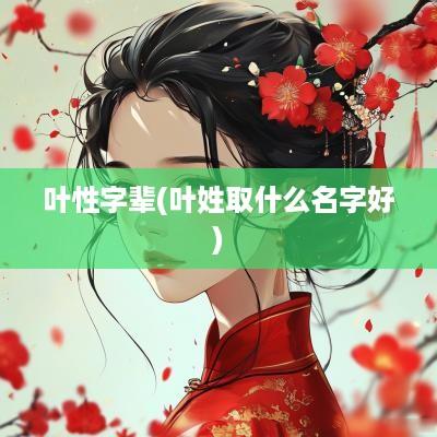 叶性字辈(叶姓取什么名字好)