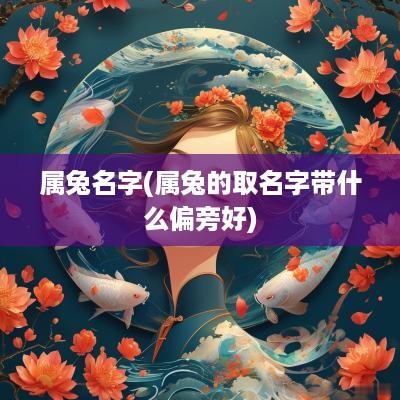 属兔名字(属兔的取名字带什么偏旁好)