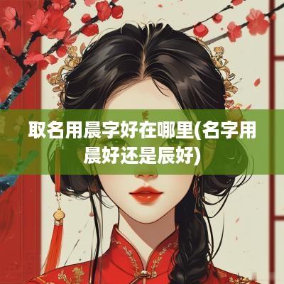 取名用晨字好在哪里(名字用晨好还是辰好)