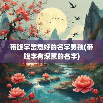 带晚字寓意好的名字男孩(带晚字有深意的名字)