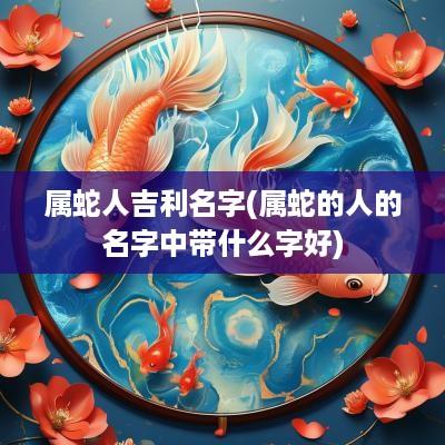 属蛇人吉利名字(属蛇的人的名字中带什么字好)