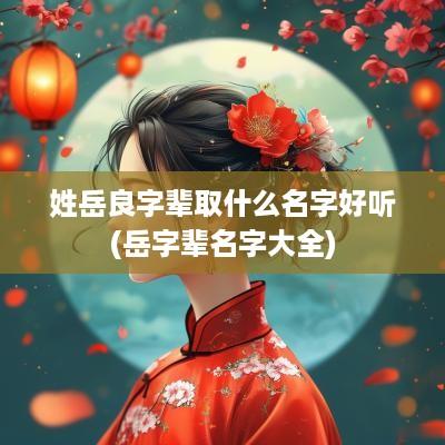 姓岳良字辈取什么名字好听(岳字辈名字大全)