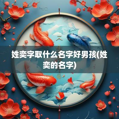 姓奕字取什么名字好男孩(姓奕的名字)