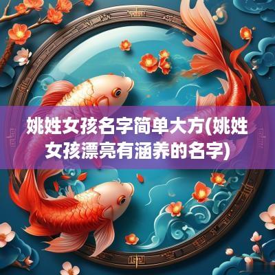 姚姓女孩名字简单大方(姚姓女孩漂亮有涵养的名字)