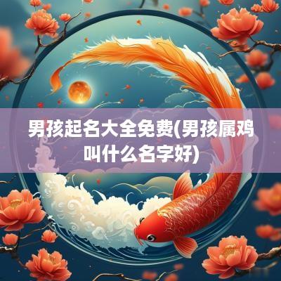 男孩起名大全免费(男孩属鸡叫什么名字好)