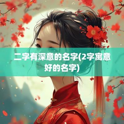 二字有深意的名字(2字寓意好的名字)