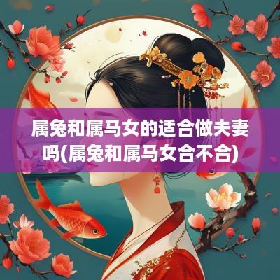 属兔和属马女的适合做夫妻吗(属兔和属马女合不合)