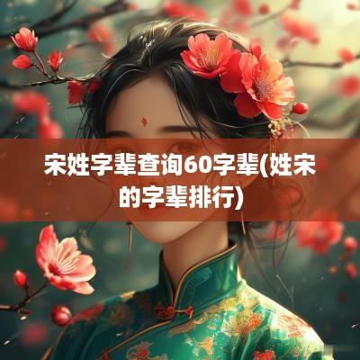 宋姓字辈查询60字辈(姓宋的字辈排行)