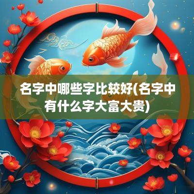 名字中哪些字比较好(名字中有什么字大富大贵)