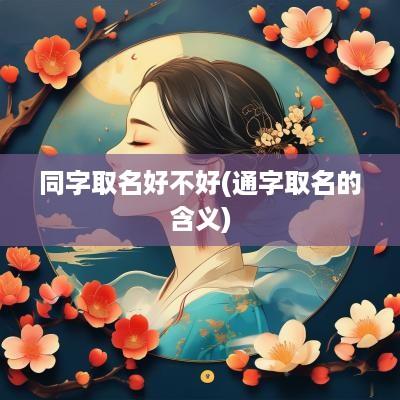 同字取名好不好(通字取名的含义)
