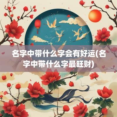 名字中带什么字会有好运(名字中带什么字最旺财)