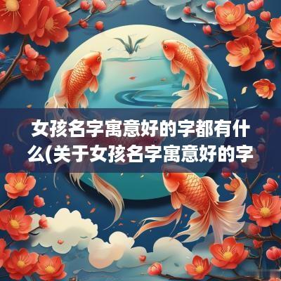 女孩名字寓意好的字都有什么(关于女孩名字寓意好的字体)