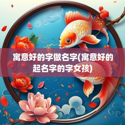 寓意好的字做名字(寓意好的起名字的字女孩)