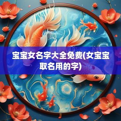 宝宝女名字大全免费(女宝宝取名用的字)