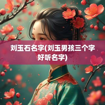 刘玉石名字(刘玉男孩三个字好听名字)