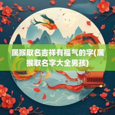属猴取名吉祥有福气的字(属猴取名字大全男孩)