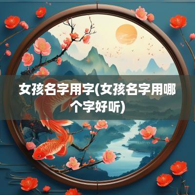 女孩名字用字(女孩名字用哪个字好听)