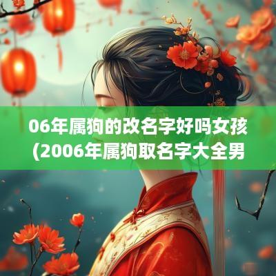 06年属狗的改名字好吗女孩(2006年属狗取名字大全男孩)