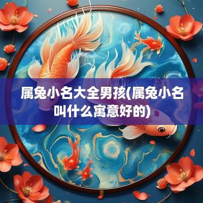 属兔小名大全男孩(属兔小名叫什么寓意好的)