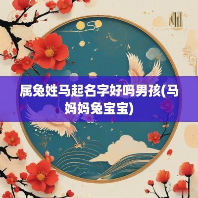 属兔姓马起名字好吗男孩(马妈妈兔宝宝)