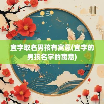 宜字取名男孩有寓意(宜字的男孩名字的寓意)