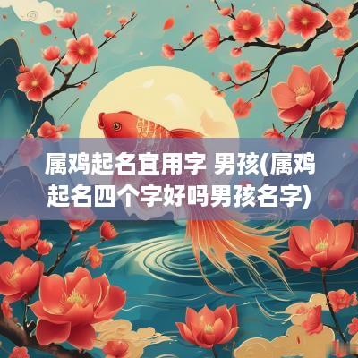 属鸡起名宜用字 男孩(属鸡起名四个字好吗男孩名字)