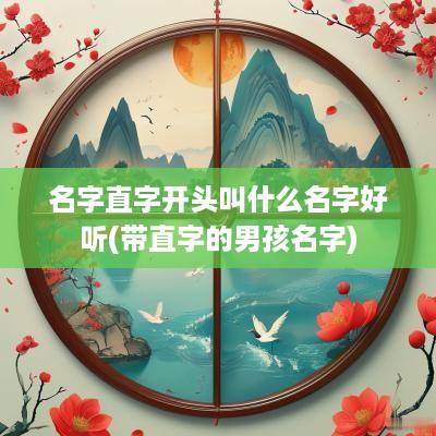 名字直字开头叫什么名字好听(带直字的男孩名字)