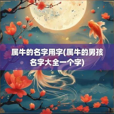 属牛的名字用字(属牛的男孩名字大全一个字)