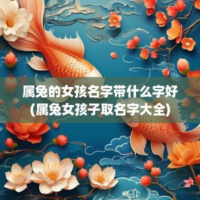 属兔的女孩名字带什么字好(属兔女孩子取名字大全)