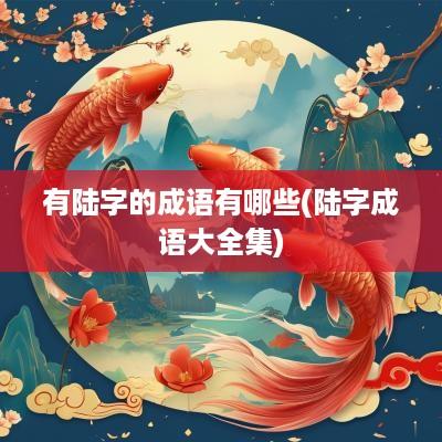 有陆字的成语有哪些(陆字成语大全集)