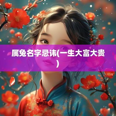 属兔名字忌讳(一生大富大贵)