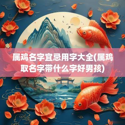 属鸡名字宜忌用字大全(属鸡取名字带什么字好男孩)