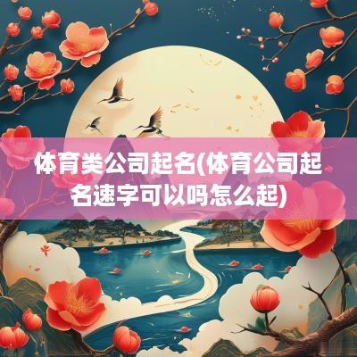 体育类公司起名(体育公司起名速字可以吗怎么起)