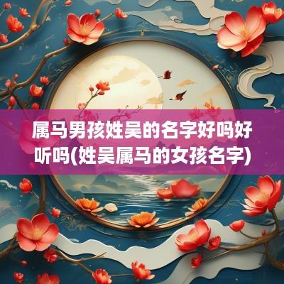 属马男孩姓吴的名字好吗好听吗(姓吴属马的女孩名字)