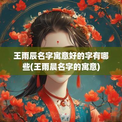 王雨辰名字寓意好的字有哪些(王雨晨名字的寓意)