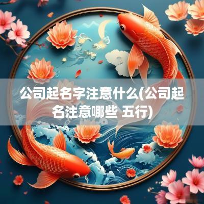 公司起名字注意什么(公司起名注意哪些 五行)