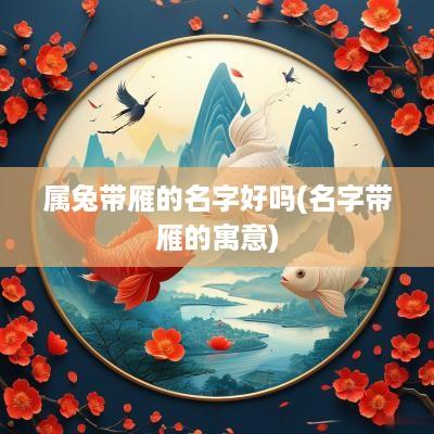 属兔带雁的名字好吗(名字带雁的寓意)