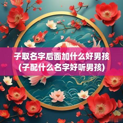 子取名字后面加什么好男孩(子配什么名字好听男孩)