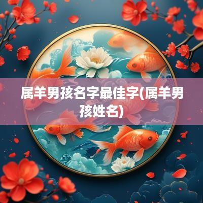 属羊男孩名字最佳字(属羊男孩姓名)