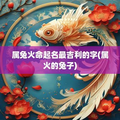 属兔火命起名最吉利的字(属火的兔子)