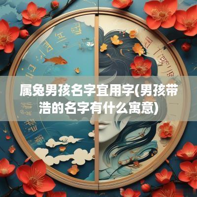 属兔男孩名字宜用字(男孩带浩的名字有什么寓意)